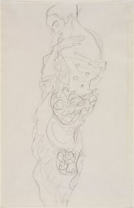 Vrouw in kimono, linker schouder bloot